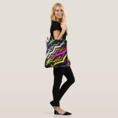 Abstrakte Neonstreifen Tasche (Am Model)