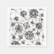 Abstrakte neurografische Linienkunst Schwarz-Weiß-