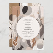 abstrakte neutrale böhmische Hochzeit Einladung (Vorne/Hinten)