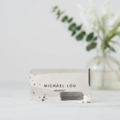 Abstrakte Neutralgraue Visitenkarte (Stehend Vorderseite)