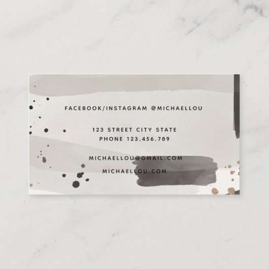 Abstrakte Neutralgraue Visitenkarte (Rückseite)