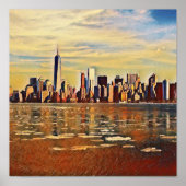 Abstrakte New York Skyline Poster (Vorne)