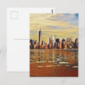 Abstrakte New York Skyline Postkarte (Vorne/Hinten)