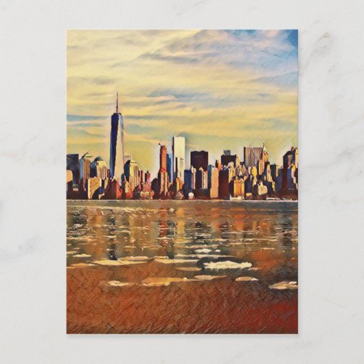 Abstrakte New York Skyline Postkarte (Vorderseite)