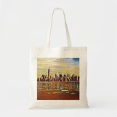 Abstrakte New York Skyline Tragetasche (Vorne)