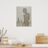 Abstrakte New Yorker Impasto-Figur Poster (Küche)