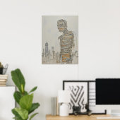 Abstrakte New Yorker Impasto-Figur Poster (Heimbüro)