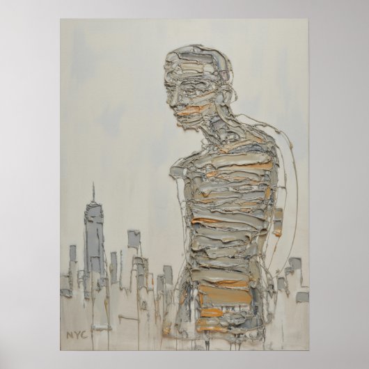 Abstrakte New Yorker Impasto-Figur Poster (Vorne)