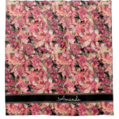 Abstrakte niedliche Blume in Rosa Blumenmuster Duschvorhang (Vorderseite)