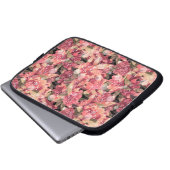 Abstrakte niedliche Blume in Rosa Blumenmuster Laptopschutzhülle (Vorne Knopf)