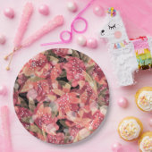 Abstrakte niedliche Blume in Rosa Blumenmuster Pappteller (Party)