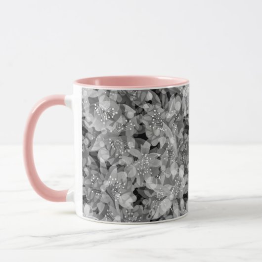 Abstrakte niedliche Blume in Rosa Blumenmuster Tasse (Links)