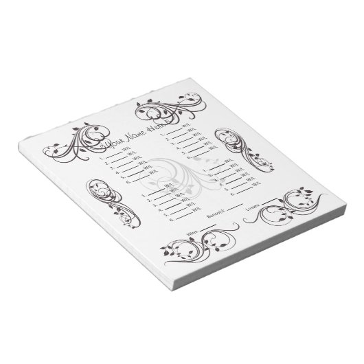 Abstrakte Niedliche Bunco-Karte/Blatt Notizblock (angewinkelt)