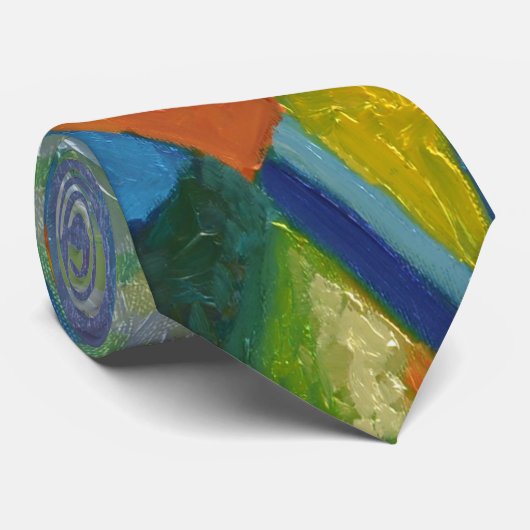 Abstrakte niedliche, schöne Ölfarbe Krawatte (Gerollt)