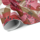 Abstrakte niedliche, schöne rote Blume Blumendesig Geschenkpapier (Rolleneckpunkt)