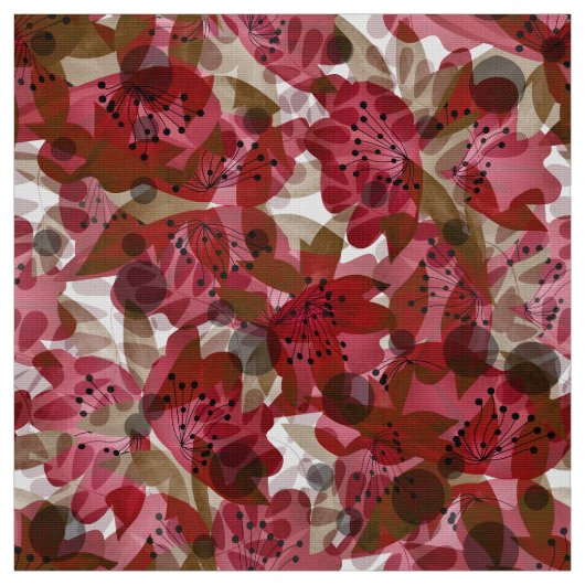 Abstrakte niedliche, schöne rote Blume Blumendesig Stoff (Muster)