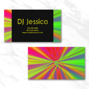 Abstrakte Night Club Neon-Lichtshow Yellow DJ Visitenkarte