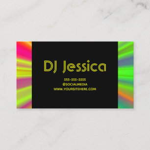 Abstrakte Night Club Neon-Lichtshow Yellow DJ Visitenkarte