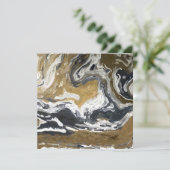 Abstrakte Notenkarte für Schwarz, Weiß und Gold (Stehend Vorderseite)