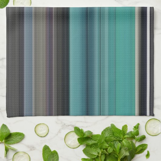 Abstrakte Nummer 1: Aquamarin und grau Geschirrtuch (Gefaltet)