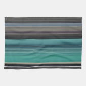 Abstrakte Nummer 1: Aquamarin und grau Geschirrtuch (Horizontal)