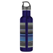 Abstrakte Nummer 1: blau und grau Edelstahlflasche (Rückseite)