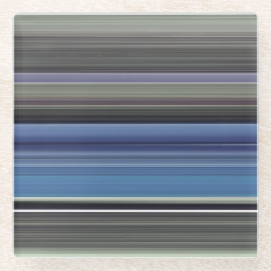 Abstrakte Nummer 1: blau und grau Glasuntersetzer (Vorderseite)