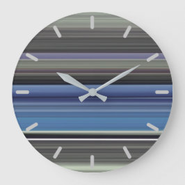 Abstrakte Nummer 1: Blau und Grau Große Wanduhr