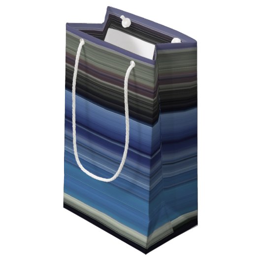 Abstrakte Nummer 1: blau und grau Kleine Geschenktüte (Vorderseite Schrägansicht)