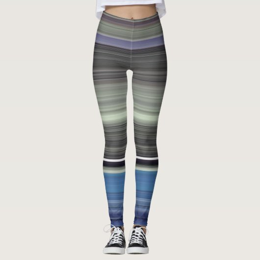 Abstrakte Nummer 1: blau und grau Leggings (Vorderseite)