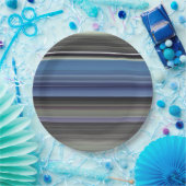 Abstrakte Nummer 1: blau und grau Pappteller (Party)