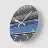 Abstrakte Nummer 1: blau und grau Runde Wanduhr (Winkel)