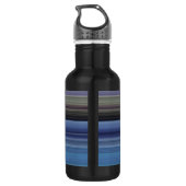 Abstrakte Nummer 1: blau und grau Trinkflasche (Rückseite)