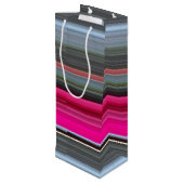 Abstrakte Nummer 1: Getreide und Grau Geschenktüte Für Weinflaschen (Rückseite Schrägansicht)