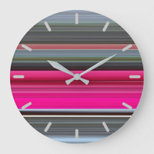 Abstrakte Nummer 1: Getreide und Grau Große Wanduhr