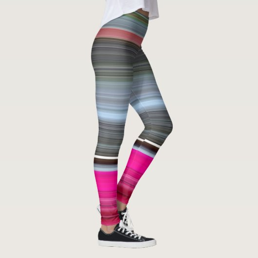 Abstrakte Nummer 1: Getreide und Grau Leggings (Rechts)