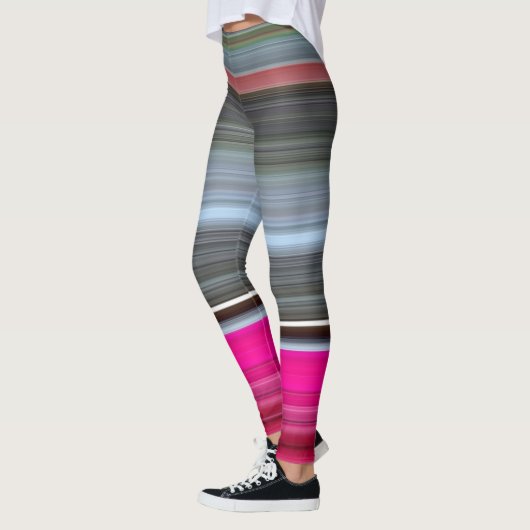 Abstrakte Nummer 1: Getreide und Grau Leggings (Links)