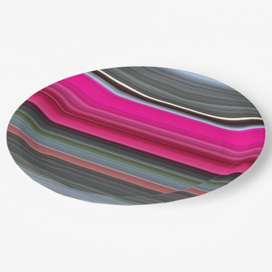 Abstrakte Nummer 1: Getreide und Grau Pappteller (Schrägansicht)