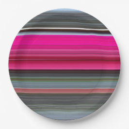 Abstrakte Nummer 1: Getreide und Grau Pappteller