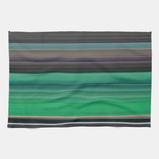 Abstrakte Nummer 1: grün und grau Geschirrtuch (Horizontal)