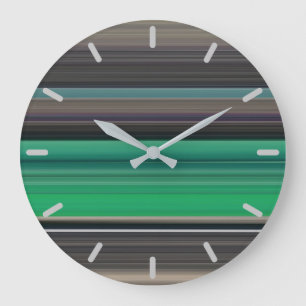 Abstrakte Nummer 1: grün und grau Große Wanduhr