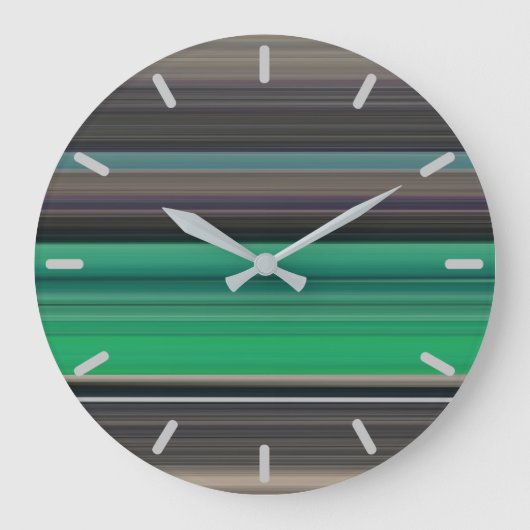 Abstrakte Nummer 1: grün und grau Große Wanduhr (Vorderseite)