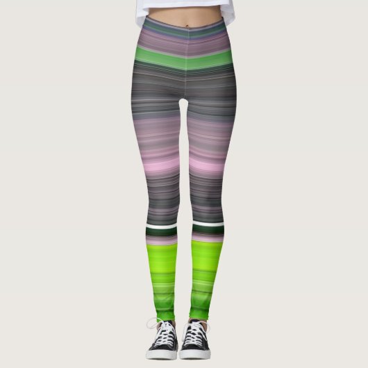 Abstrakte Nummer 1: Limon und grau Leggings (Vorderseite)