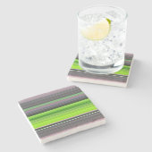 Abstrakte Nummer 1: Limon und grau Steinuntersetzer (Seitenansicht)
