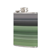 Abstrakte Nummer 1: Olive green und grau Flachmann (Links)