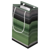 Abstrakte Nummer 1: Olive green und grau Kleine Geschenktüte (Rückseite Schrägansicht)