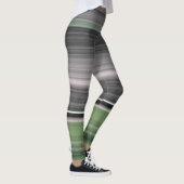 Abstrakte Nummer 1: Olive green und grau Leggings (Rechts)