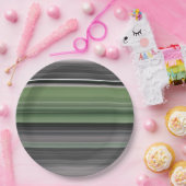 Abstrakte Nummer 1: Olive green und grau Pappteller (Party)