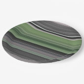 Abstrakte Nummer 1: Olive green und grau Pappteller (Schrägansicht)