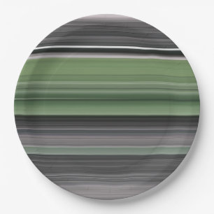 Abstrakte Nummer 1: Olive green und grau Pappteller